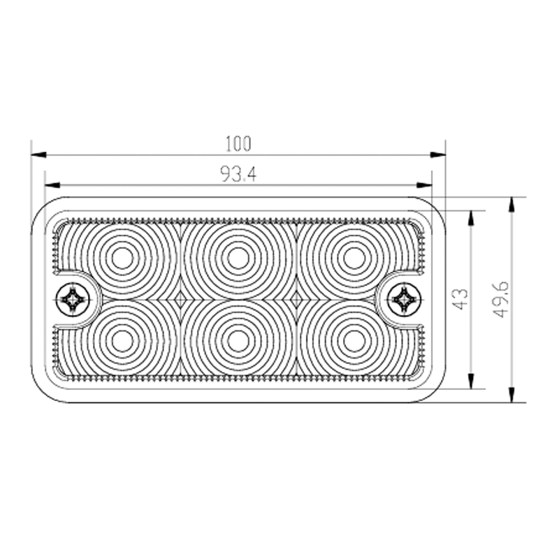Đèn báo vị trí phía trước và chiều rộng LED IP66 nhỏ gọn dành cho các loại xe kỹ thuật khác nhau